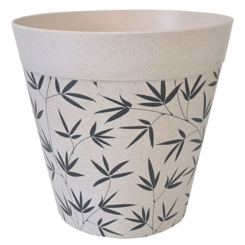 Déco Jarres et cache-pots | Cache pot feuilles en bambou D21cm - ZK40879