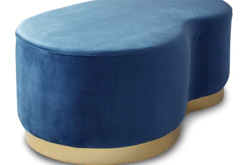 Canapés et fauteuils Poufs | Pouf haricot deux places en velours bleu - FV14791