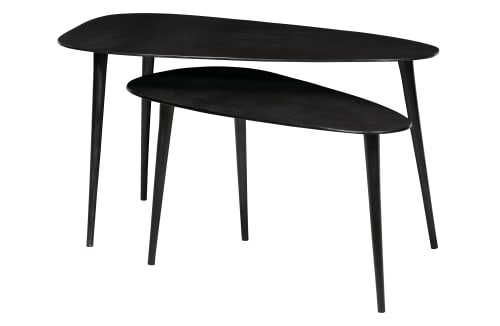 Meubles Tables basses | 2 tables basses en métal noir - UW46587
