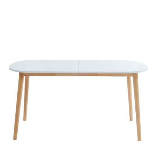 Table à manger scandinave extensible 160-200 x 80 cm blanc | Maisons du Monde