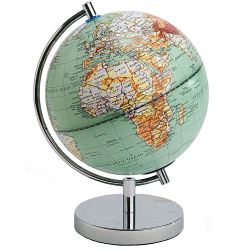 Déco Globes | Décoration globe terrestre vert H29cm - XA87179