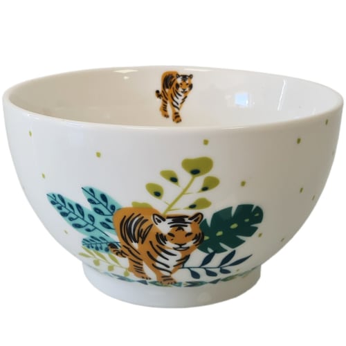 Art de la table Bols, tasses et mugs | Bol tigre en porcelaine blanc 480ml - ZH53194