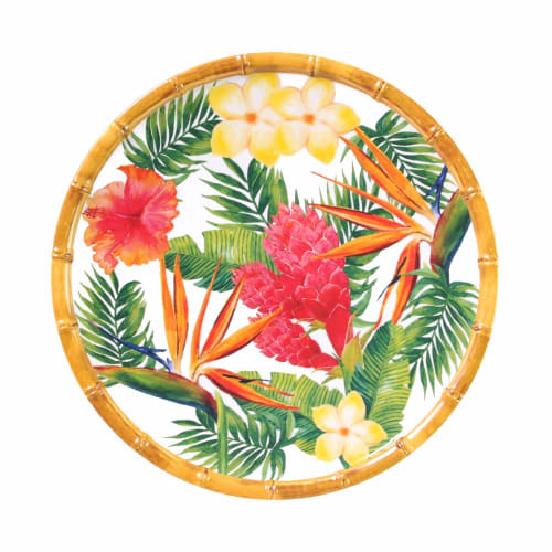 Art de la table Assiettes | Petite assiette en mélamine imprimé de fleurs exotiques Ø 23 cm - ZZ95714