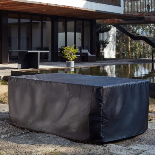 Housse de protection pour table de jardin rectangulaire noire L240 Puravida