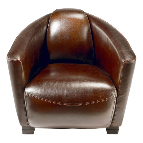 Canapés et fauteuils Fauteuils | Fauteuil cigare en cuir marron Cuba - JB28192