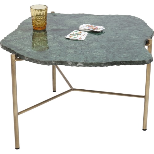 Table Basse En Marbre Vert Et Acier Piedra Maisons Du Monde