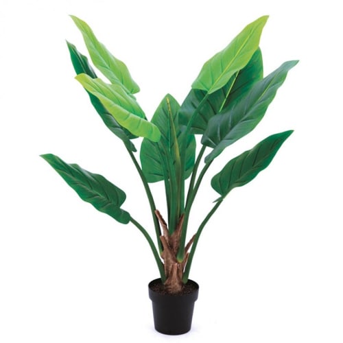 alocasia artificiel 9 feuilles 125cm plante tropicale maisons du monde