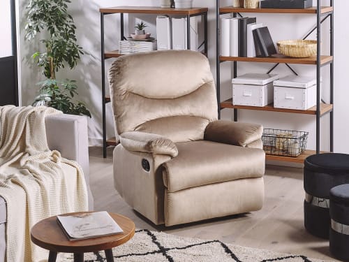 Canapés et fauteuils Fauteuils | Fauteuil de relaxation en velours taupe - YM83009