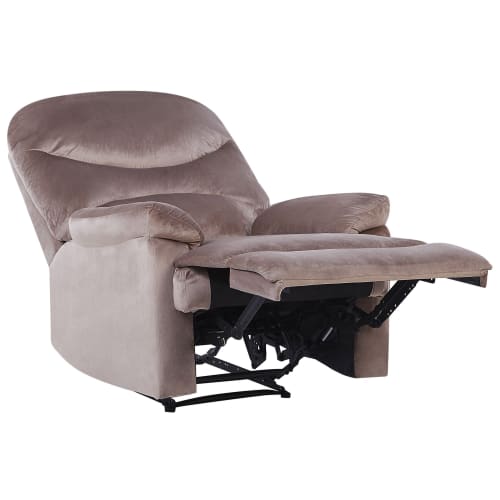 Canapés et fauteuils Fauteuils | Fauteuil de relaxation en velours taupe - YM83009
