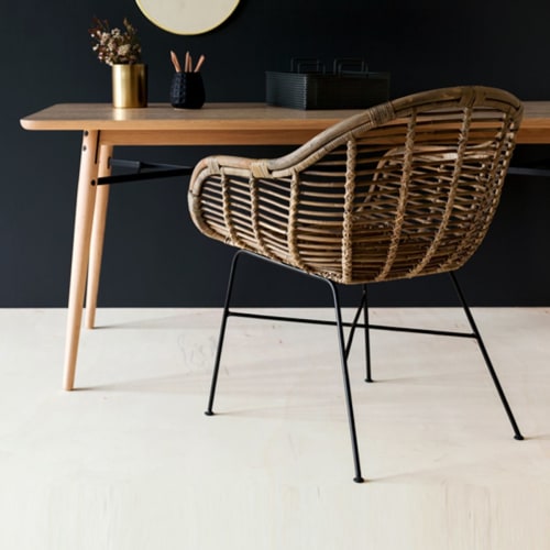 Canapés et fauteuils Fauteuils | Fauteuil en rotin  bois clair - JY50982
