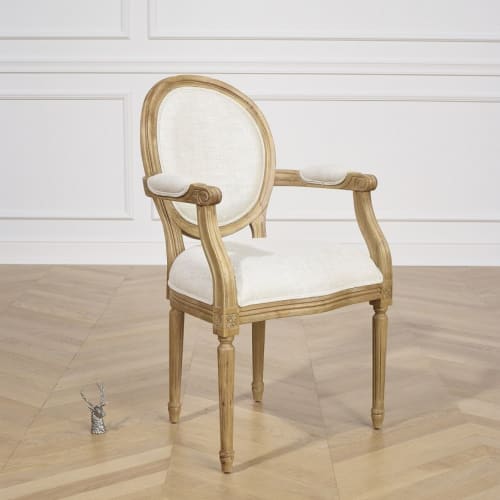 Canapés et fauteuils Fauteuils | Fauteuil médaillon en lin naturel - KC68355