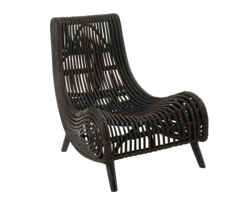 Canapés et fauteuils Fauteuils | Fauteuil design en rotin style bohème Noir - XS93006