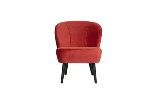 Canapés et fauteuils Fauteuils | Fauteuil cocktail velours style rétro cerise - OT03555