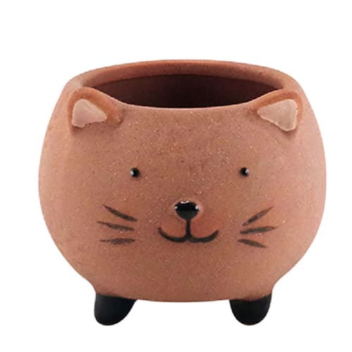 Cache Pot De Fleurs Chat En Terre Cuite H8cm Chat Maisons Du Monde