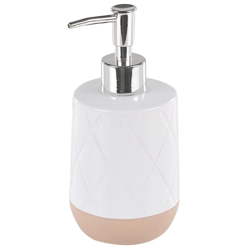 Dosatore Sapone Dispencer in Ceramica Bianca Casina con Porta Spugna -  Decor Casa Online