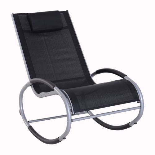 Jardin Chaises de jardin | Fauteuil chaise longue à bascule design contemporain - ON17396