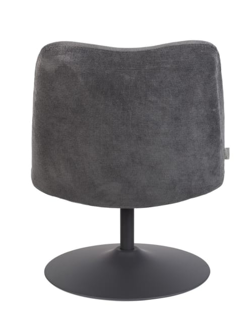 Canapés et fauteuils Fauteuils | Fauteuil lounge en velours gris anthracite - ZG72537