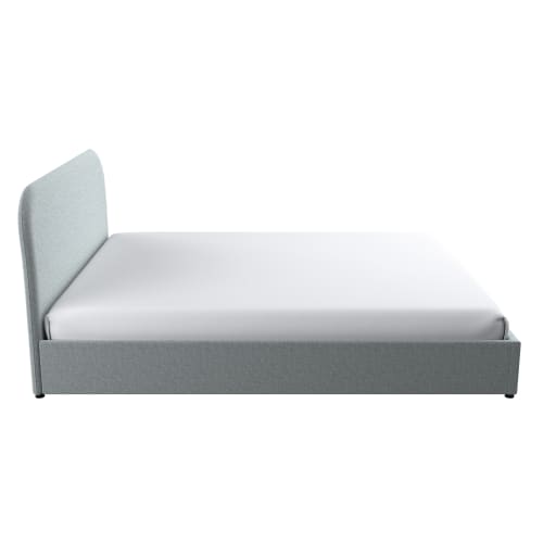 Letto contenitore 140x190 cm in tessuto grigio/beige Tilly