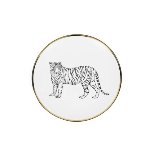Art de la table Assiettes | assiette à dessert porcelaine de limoges tigre 21,5 cm - ET60367