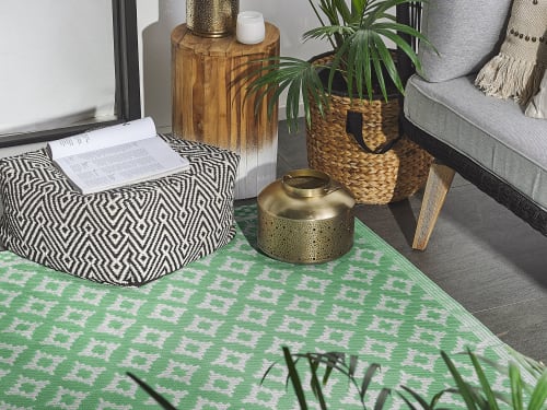 Tappeto da esterno con forme geometriche 120 x 180 cm verde chiaro THANE