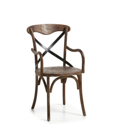 Canapés et fauteuils Fauteuils | Fauteuil en croix en bois marron - VW13606