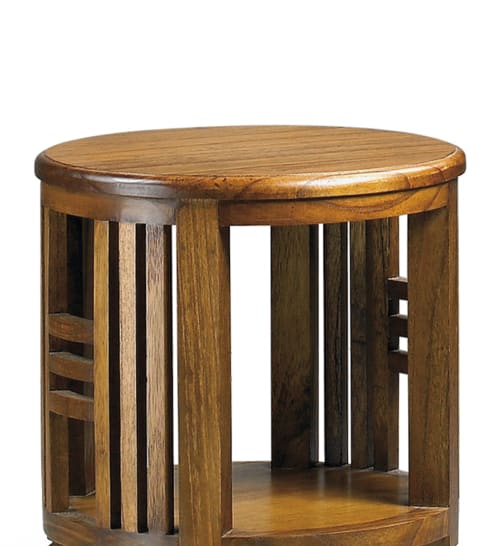 Muebles Mesas auxiliares | Licorera en madera marrón diam. 45 cm - DX80549