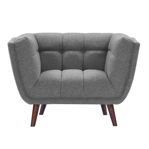 Canapés et fauteuils Fauteuils | Fauteuil capitonné en tissu gris - HE61136