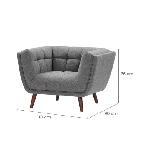 Canapés et fauteuils Fauteuils | Fauteuil capitonné en tissu gris - HE61136