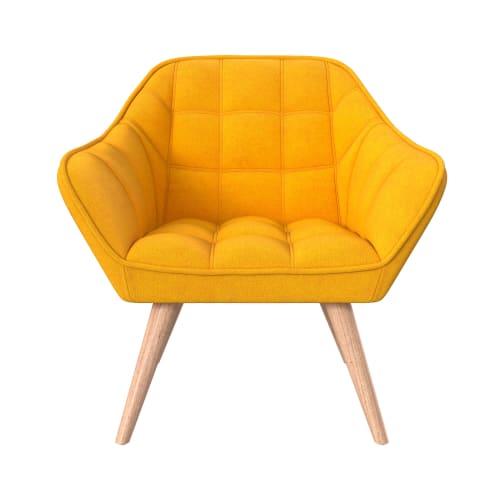 Canapés et fauteuils Fauteuils | Fauteuil en tissu jaune avec accoudoirs - JP75639