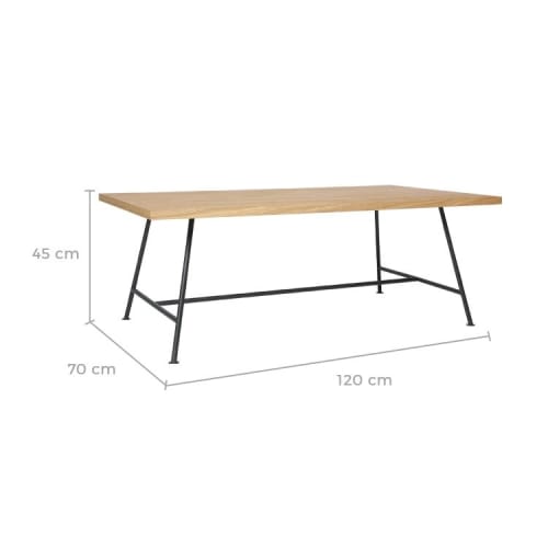 Meubles Tables basses | Table basse rectangulaire bois clair et pieds métal - QA56083
