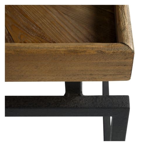 Meubles Tables basses | Table basse carrée en bois recyclé et métal - HJ50700