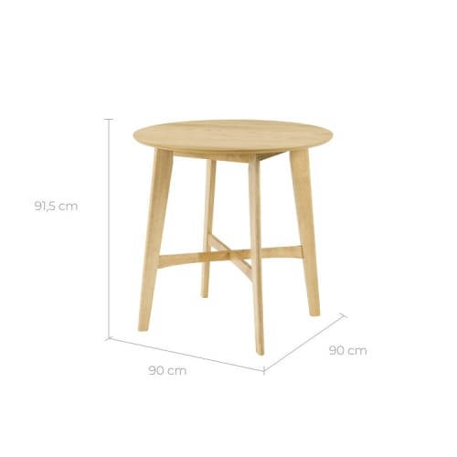 Meubles Tables à manger | Table de bar ronde en bois clair, 4 personnes - TX79940