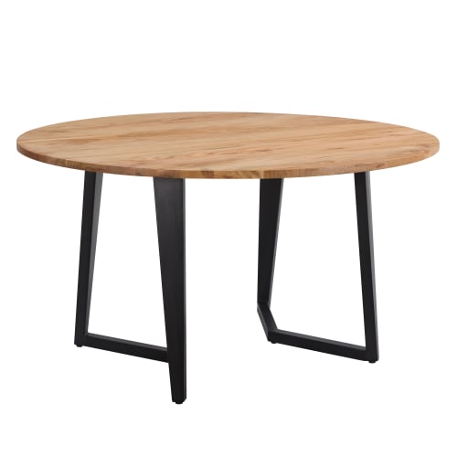 Meubles Tables à manger | Table à manger ronde en bois d'acacia, 4/6 personnes - AD74043
