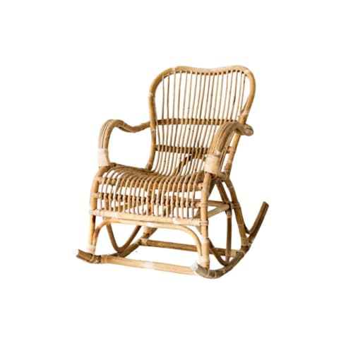 Canapés et fauteuils Fauteuils | Rocking chair en rotin naturel  bois clair - SD94544