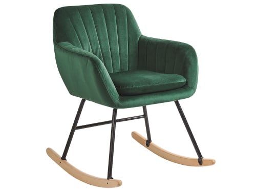 Canapés et fauteuils Fauteuils | Chaise à bascule en velours vert - OE84860