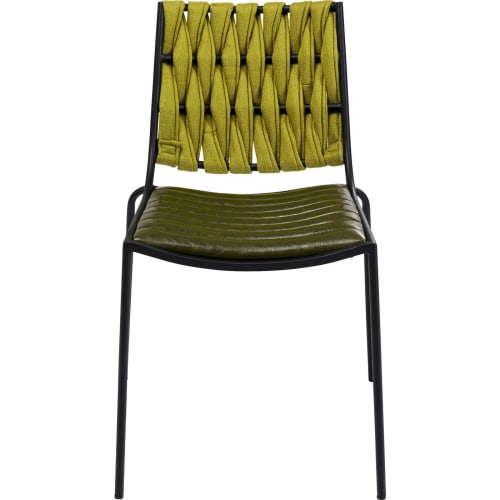 Meubles Chaises | Chaise bicolore verte et acier - HV82263