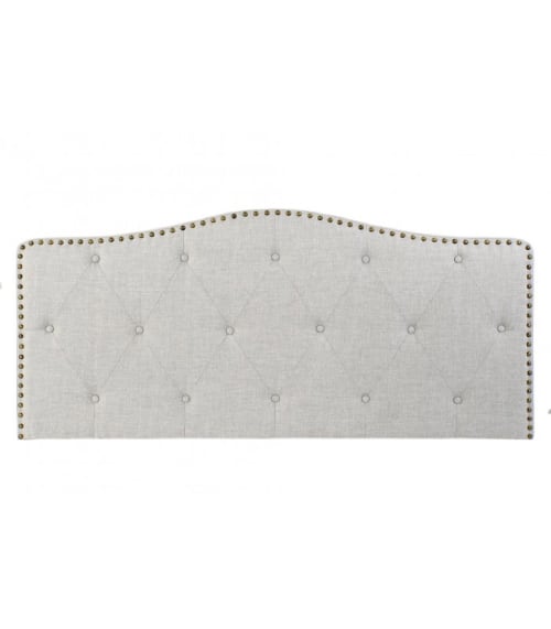 Tête de lit classique capitonnée polyester beige L146cm | Maisons du Monde