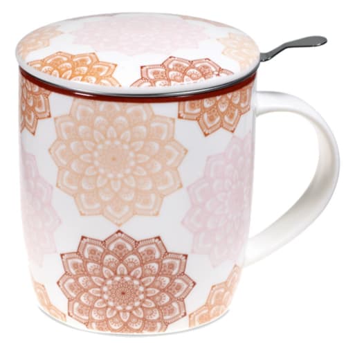 Art de la table Bols, tasses et mugs | Mug mandala rose avec infuseur - OM49743