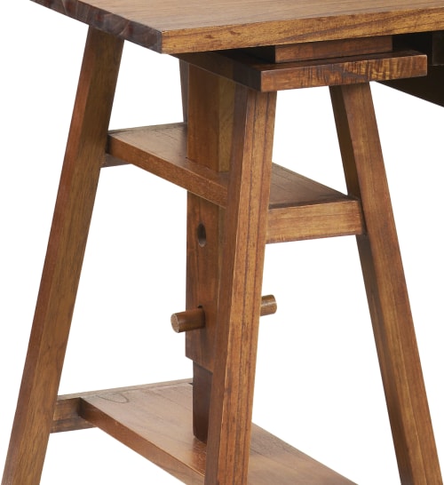 Muebles Escritorios | Escritorio de madera marrón ajustable L 152 cm - TU16892