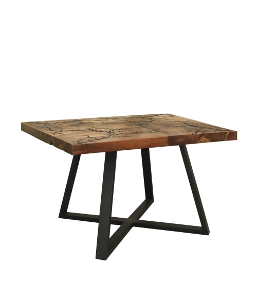 Meubles Tables basses | Table basse en bois marron et fer noir L 70 cm - BZ15957