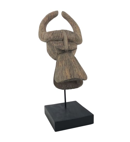 Déco Bustes et statues | Viking sculpté en bois marron - SN98225