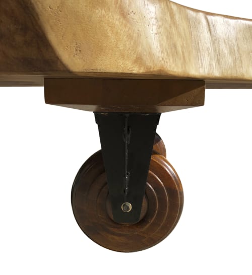 Meubles Tables basses | Table basse sur roues en bois marron s L 100 cm - RJ01381
