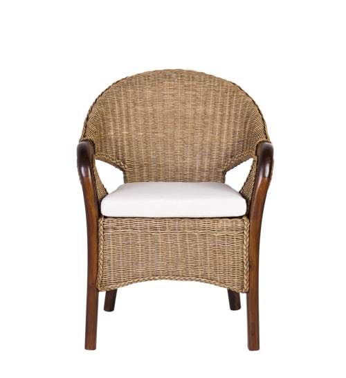 Canapés et fauteuils Fauteuils | Fauteuil en rotin et bois marron - BA30334
