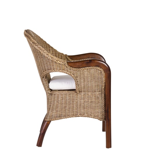 Canapés et fauteuils Fauteuils | Fauteuil en rotin et bois marron - BA30334