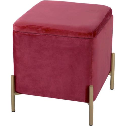 Canapés et fauteuils Poufs | Pouf en métal et velours rose - RX17501