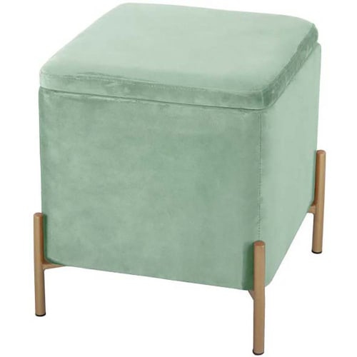 Canapés et fauteuils Poufs | Pouf en métal et velours turquoise pastel - XD20846