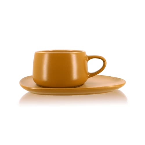 Art de la table Bols, tasses et mugs | Tasse à thé avec soucoupe en grès  30 cl - OO82563