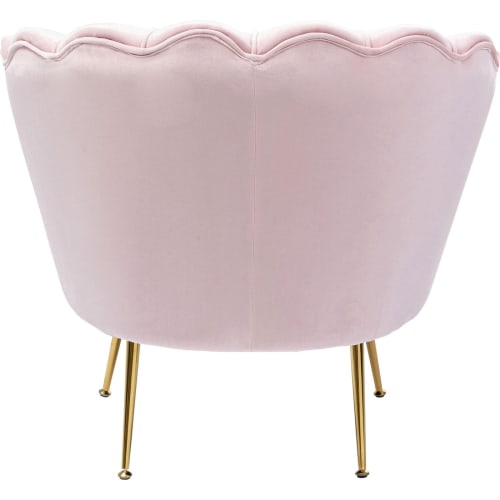 Fauteuil En Velours Rose Et Acier Dore Water Lily Maisons Du Monde