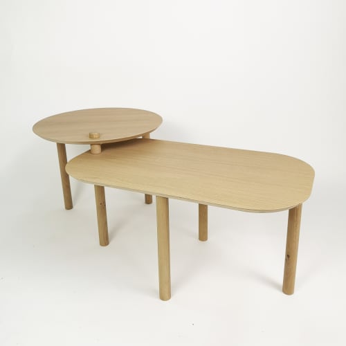 Meubles Tables basses | Table basse avec un plateau pivotant en chêne - TA42630