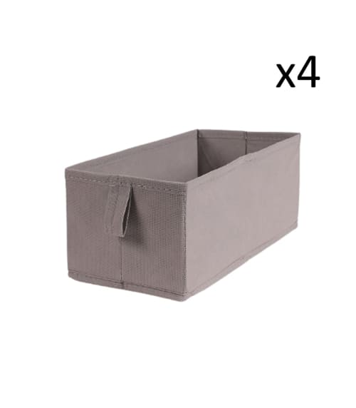 Déco Boîtes | Lot de 4 tiroirs pliables intissés 28x14x11cm - QV47564